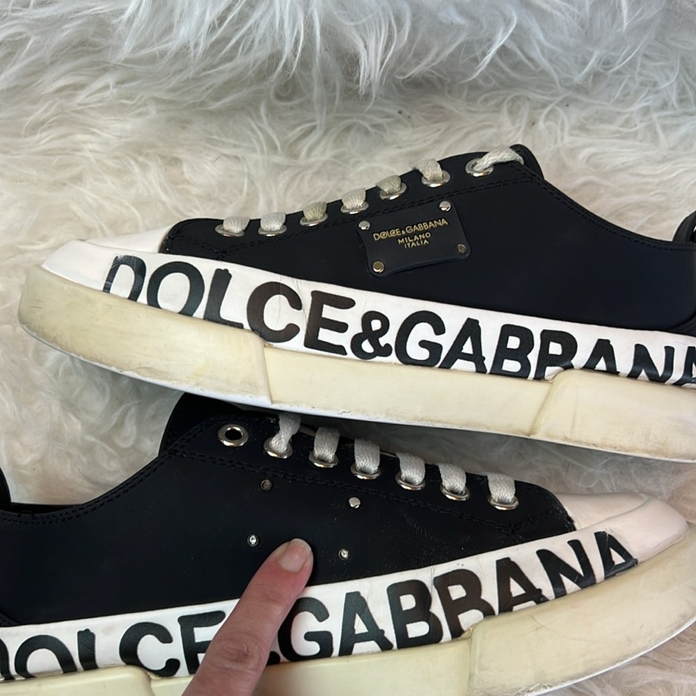 Dolce & Gabbana Women’s Portofino Logo Print Sneakers Size 6.5-7.5 US - Picture 13 of 17